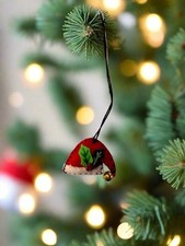 Primitive Christmas Handcrafted Felt 1.5  Red Santa Hat Ornament