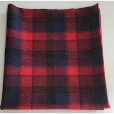 Wool Black & Red Plaid 40"×21.5" Rug Hooking, Crafts Vintage (8Z4)