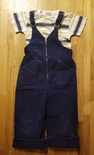 Vintage Boy's Lang's Kwiki Corduroy Overalls  Health-Tex Stantoos Ss Knit Shirt
