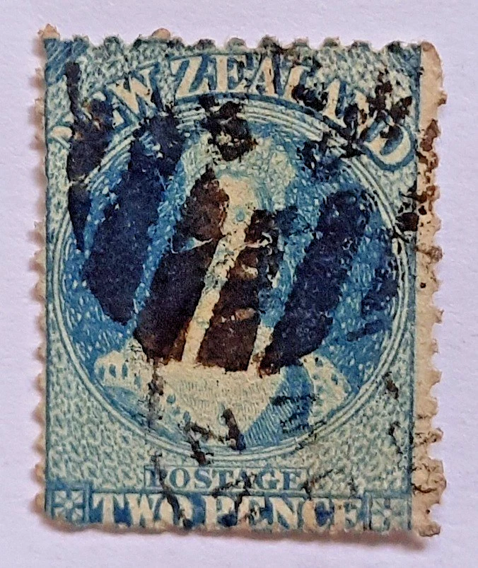 New Zealand: 1864 Q.V. 2p. Blue. Used. - Image 2 of 4