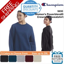    Champion Women's Powerblend Crewneck Relaxed fit Sweatshirt Up To 2XL S650