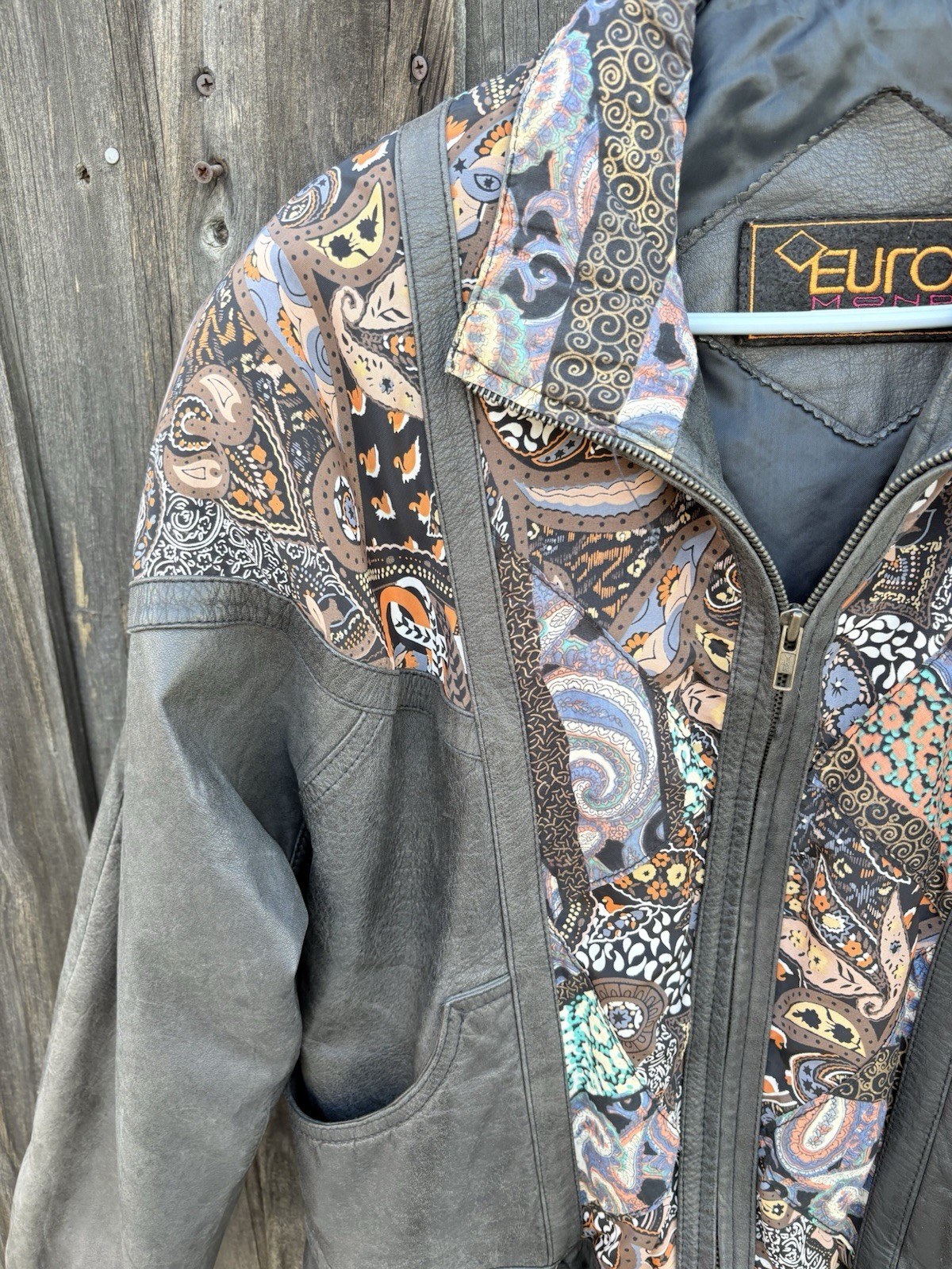 Vintage 80’s leather jacket Patchwork style - image 6