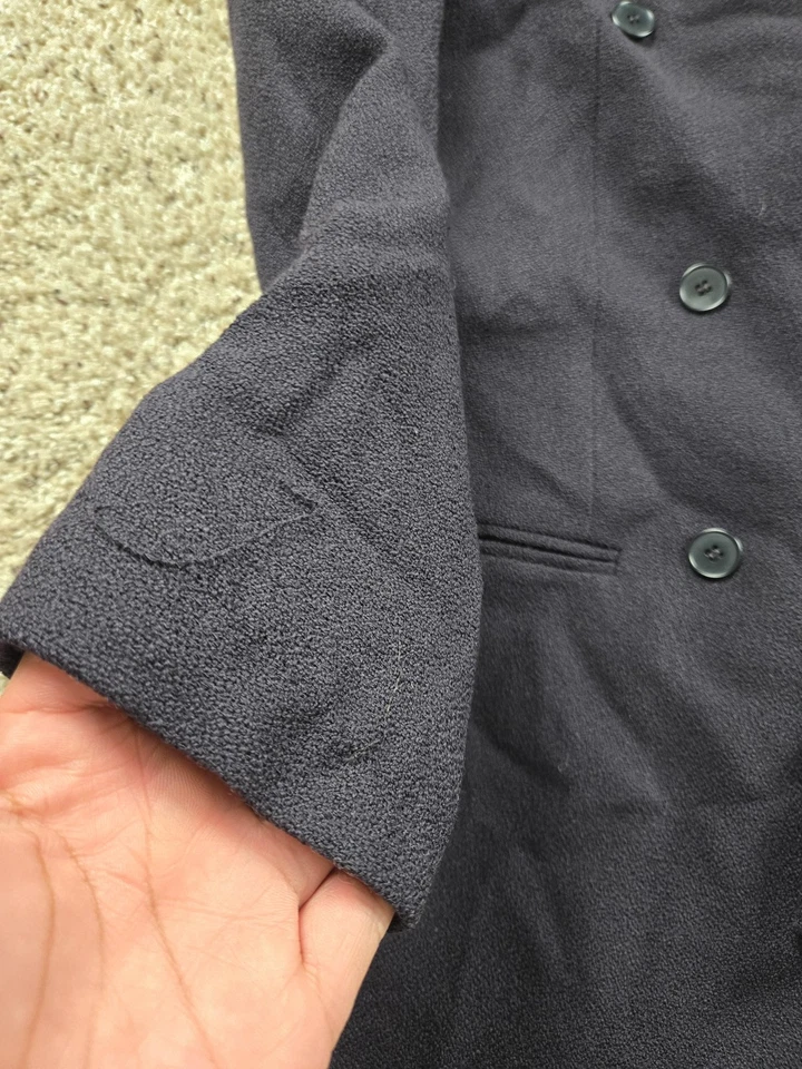 Blazer Vintage Colección Calvin Klein Mujer 6 Azul Doble Pecho Pico Italia Foto 4 de 4