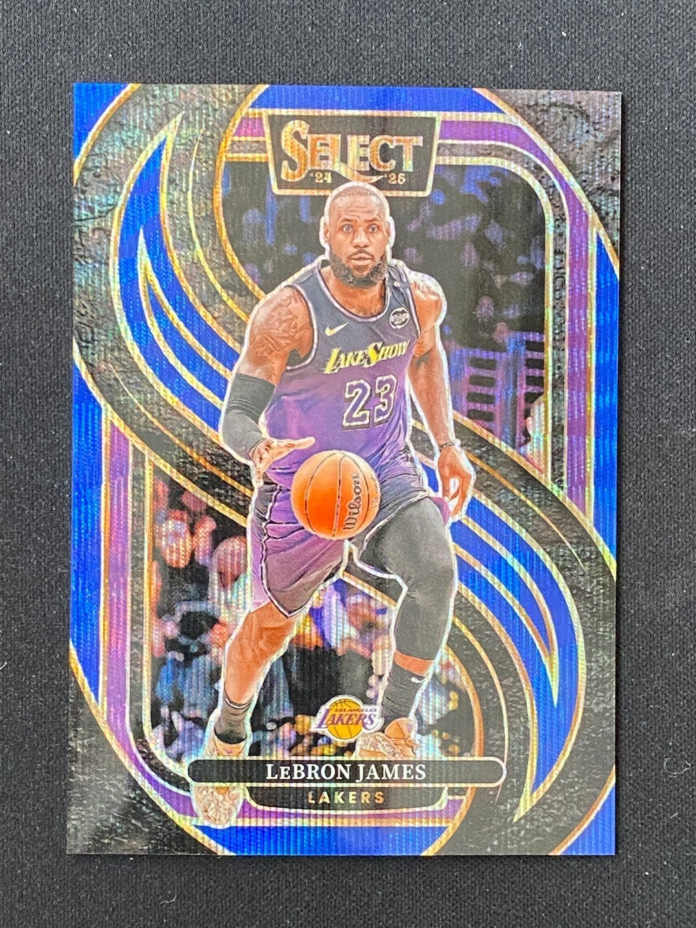 LeBron James 2024-25 Panini Select Premier Level Blue Wave Prizm 13/75 #111