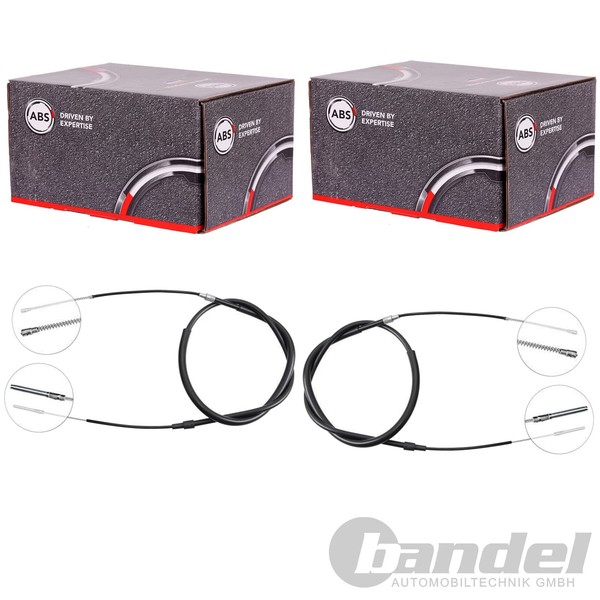 2X A.B.S. Handbremsseile Hinten Passend FüR Vw Golf Jetta Trommelbremse Links+Re-image