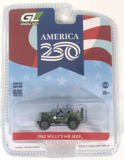 Greenlight America 250th Anniversary 1942 Willys MB Jeep GREEN CHASE