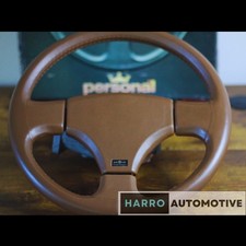 Nos Personal Design Giugiaro Leather Steering Wheel Horn Pad 365 Brown Nardi 80s