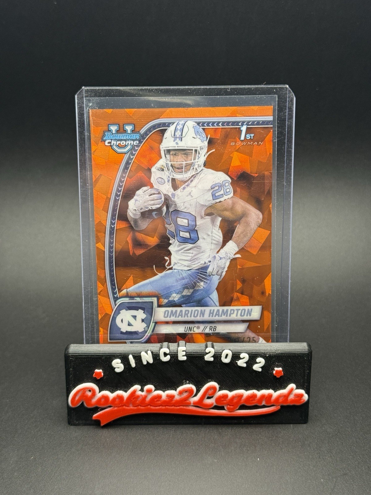 2024 Bowman University Chrome Sapphire Edition - Omarion Hampton #198 Orange /25