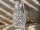Vintage Waterford Araglin  tall vase 9”, cursive mark, cut crystal, stunning