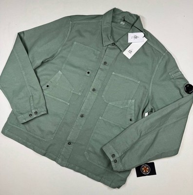 CP Company 277A Baumwolle/Leinen Overshirt in Grün.  Medium / P2P 21''.