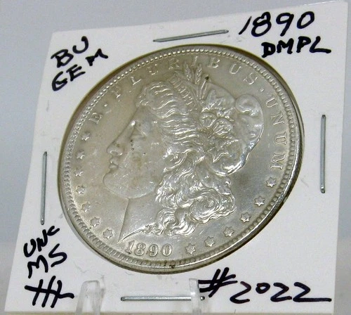 1890  MORGAN SILVER DOLLAR  DMPL  FROM ORIGINAL BANK BAG GEM BU US MINT #2022