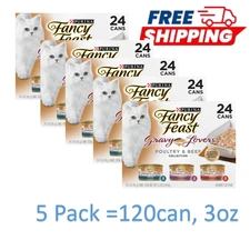 5 Pack Fancy Feast Gravy Lovers Poultry & Beef Feast Variety Pack Canned Cat Foo