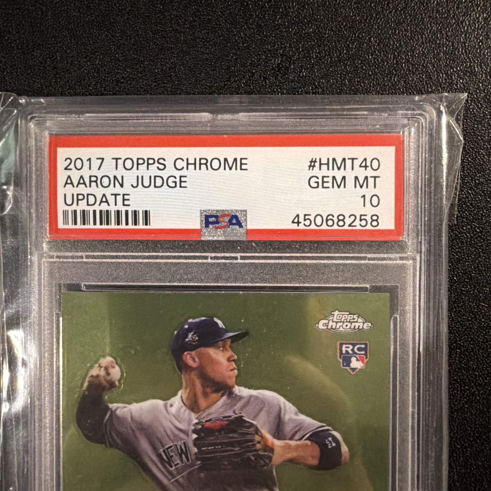 2017 Topps Chrome Aaron Judge Update RC Rookie Card #HTM40 PSA 10 view 4