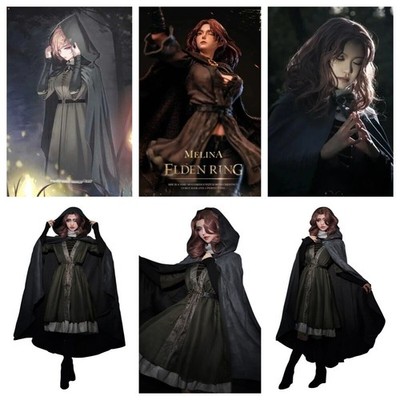 Elden Ring: Melina Cosplay Deluxe Witch Costume+Wigs Halloween Party full Suit