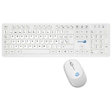 Wireless Mouse And Keyboard Kit With Spanish Layout QWERTY White M&K
