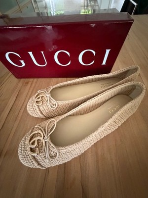 Original GUCCI Ballerinas - Crochet / gehäkelt -  Gr. 40 / 41 -  Beige - Neu !
