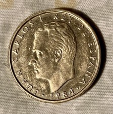 1984 Cien 100 Pesetas Coin Spain Juan Carlos 1 Aluminum Bronze Pillars Hercules