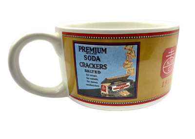 Vintage Nabisco 1918 Premium Soda Crackers Soup Mug 14 OZ Cup Retro Ads Design