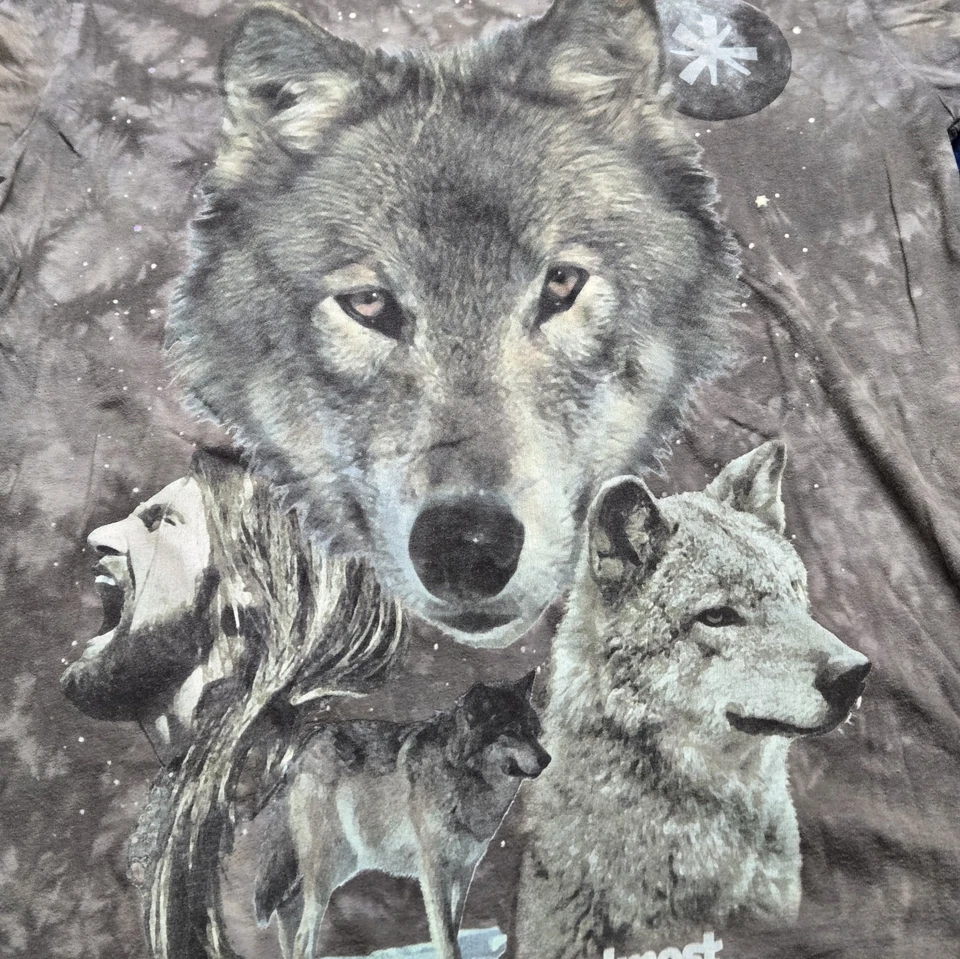 Camiseta Almost Wolf tamanho P marrom gráfica feita nos EUA - Imagem 2 de 4