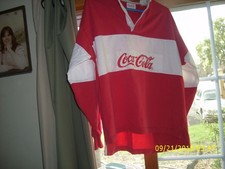 vintage coca cola rugby shirt 23X25 1/2