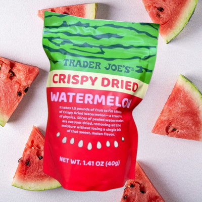Trader Joe's 1.41 oz CRISPY DRIED WATERMELON Sweet Fruit Snack Chips *BB 1/2027*