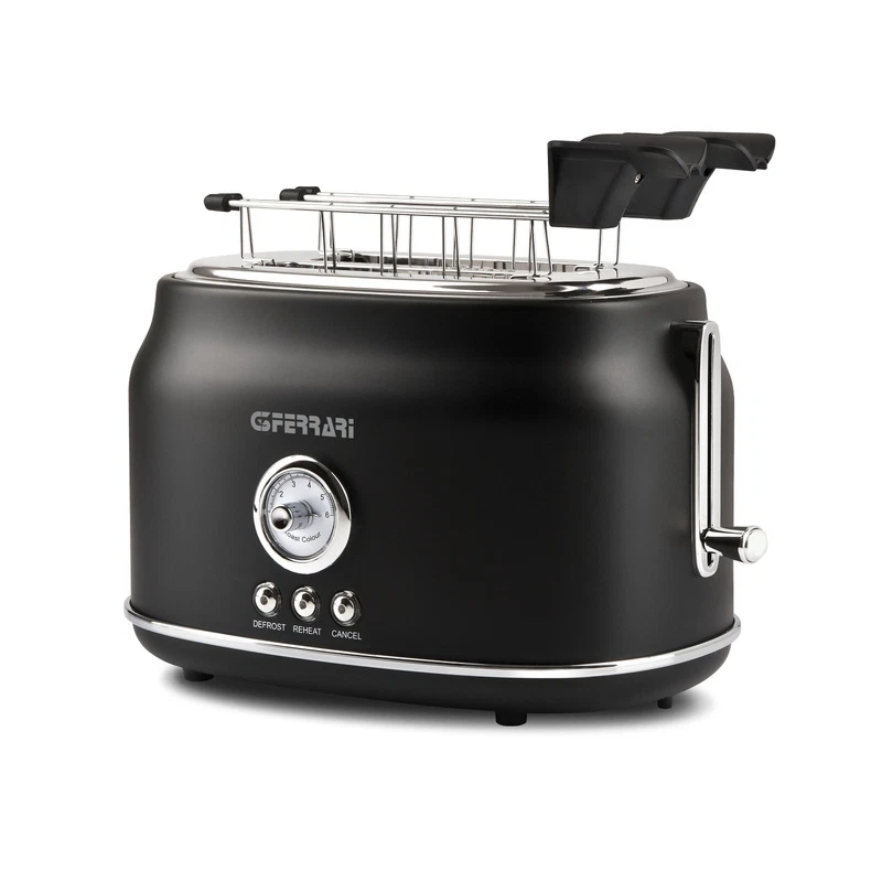 Tostapane Tosta Fette con Pinze G3FERRARI Vintage Retrò Nero 750 Watt Toaster