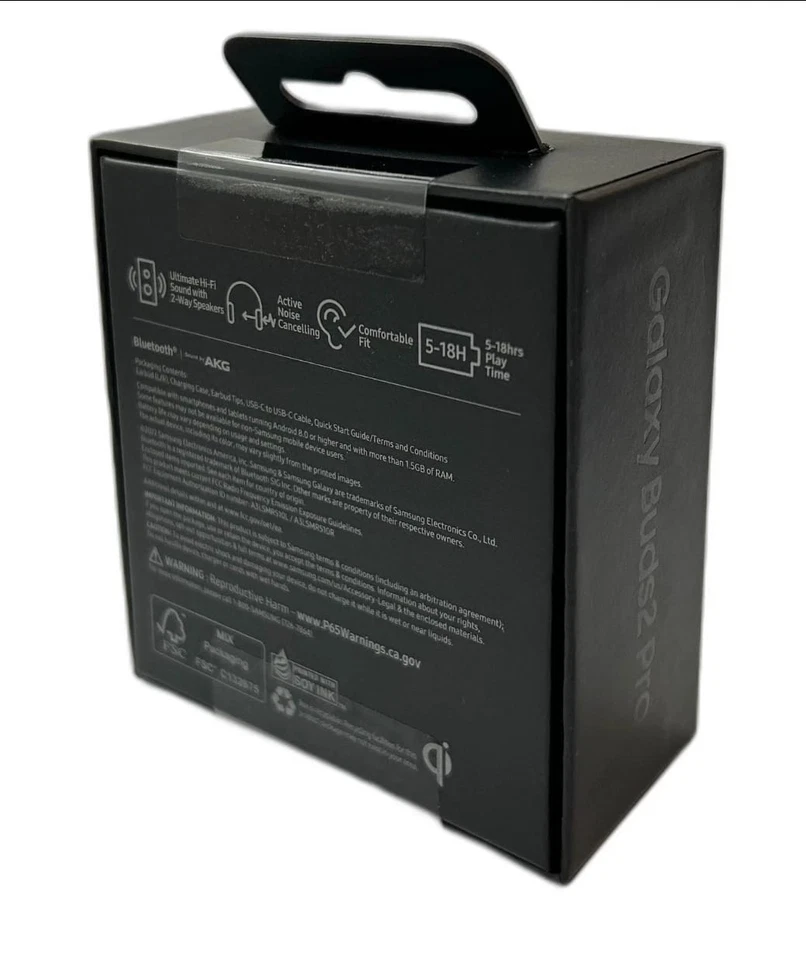 Samsung Galaxy Buds2 PRO R510 Cancelación de Ruido ENVÍO GRATUITO EE. UU. NAVIDAD Negro Foto 4 de 4