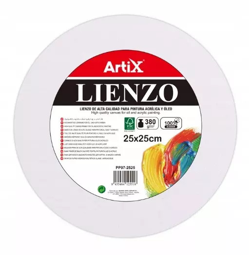 8435464125518 PODOBRAZIE OKRGE PÓTNO MALARSKIE 25X25X1.6 CM 380G/m2 ARTIX MP