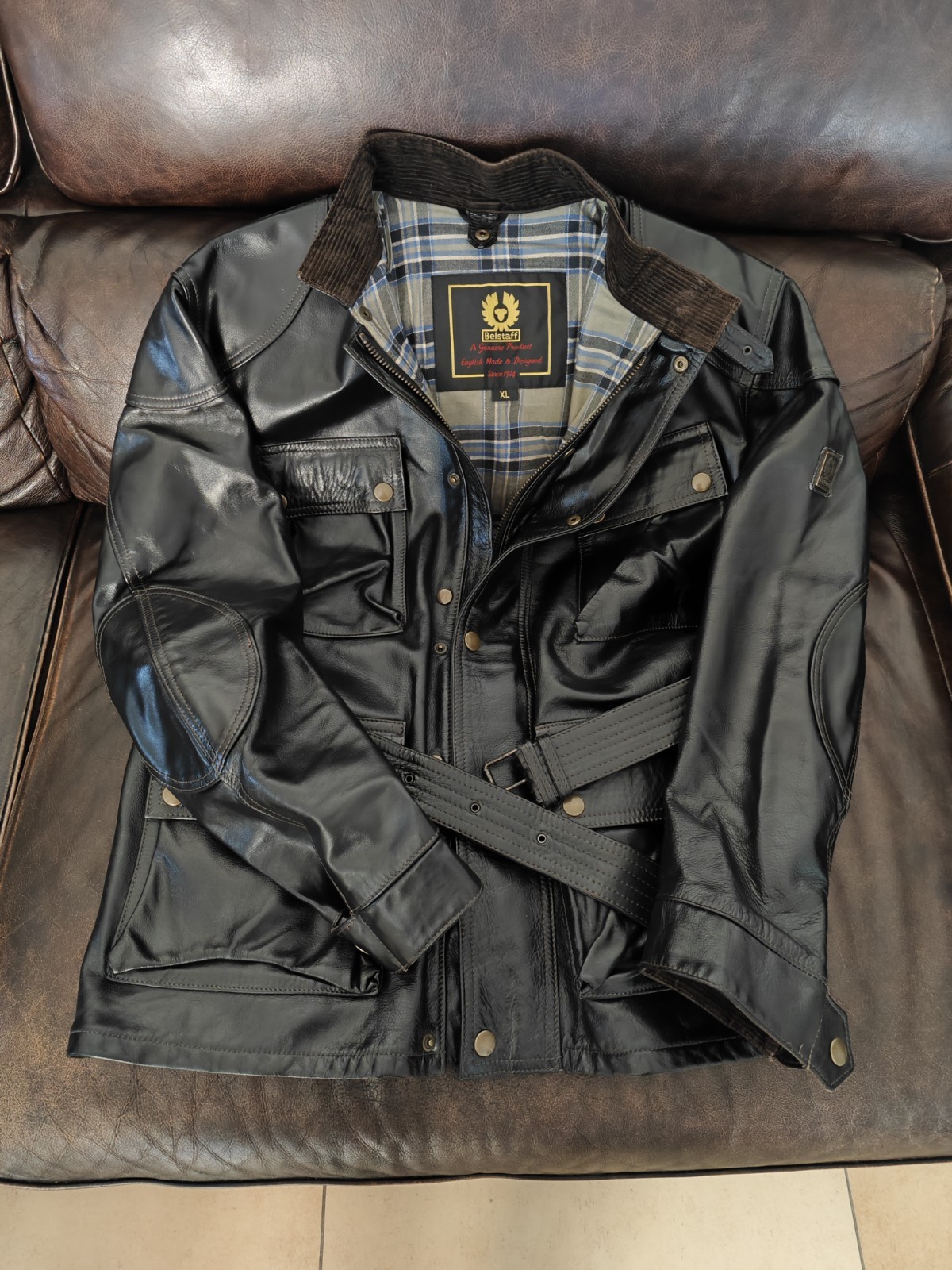 Belstaff Trialmaster Panther Leather Jacket, Black,Malenotti Era,Size XL