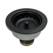 Tacoma 4-1/2 In. Stainless Steel Snap-N-Tite Sink Basket Strainer in Matte Black