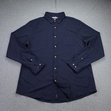 Poncho Shirt Mens XL Navy Slim Fit Stretch Long Sleeve Fishing Preppy