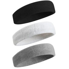3pack Sports Headband Yoga Gym Sweatband Women Men Hair Bands Head Sweat Band