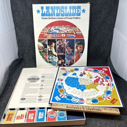 Vintage Parker Brothers 1971 Landslide Board Game Of Power & Politics Complete