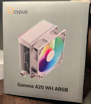 White CPU Cooler W/RGB Fan - Compact