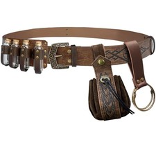 4 PCs Medieval Alchemy Belt Waist Pack Potion Bottle Vials Rerto Renaissance ...