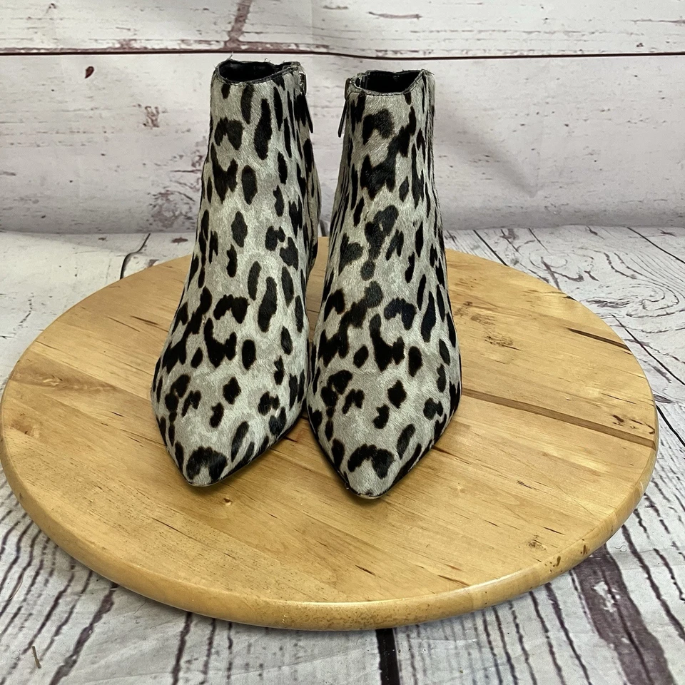 Sam Edelman Boots Womens Sz 7 Kinzey Leopard Print Calf Hair Kitten Heel Bootie - Image 2 of 4
