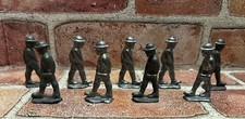 LOT of 9 VINTAGE LEAD SOLDIERS Mine Carrying unpainted unmarked