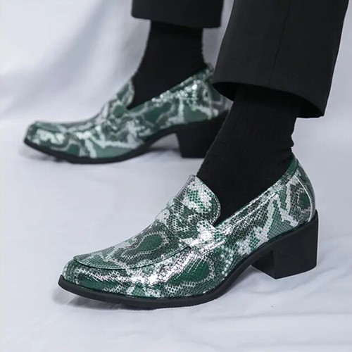 Colorful Snakeskin Print Men's Low Top Shoes