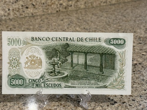 GEM UNCIRCULATED 1967-1974 Chile 5000 Escudos Banknote *Consecutive Avail* - Picture 6 of 9