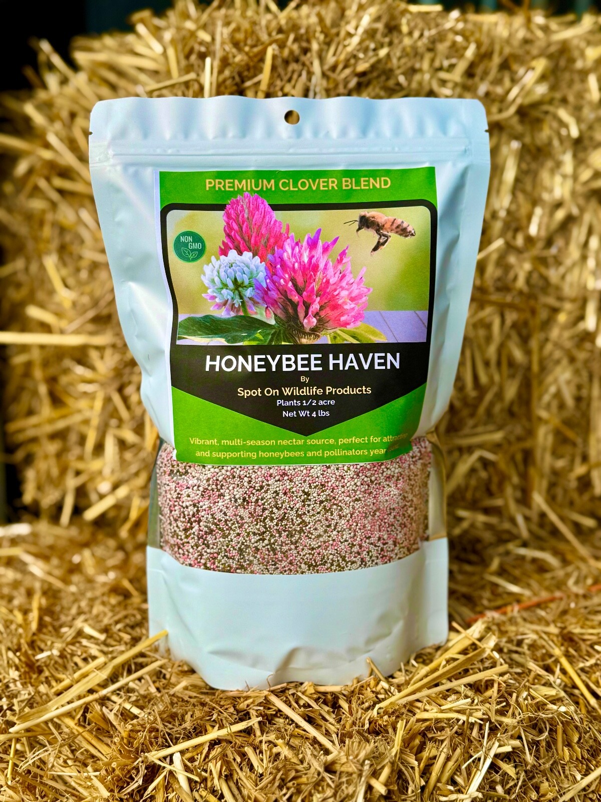 Clover Seed Mix Honeybees, Pollinators, Turkeys, Deer - For Spring Fall 1/2 acre
