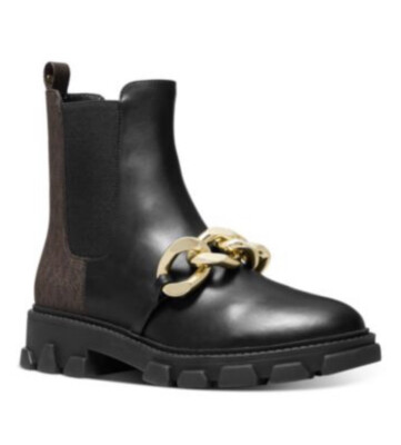 MICHAEL Michael Kors Women Scarlett Bootie Chelsea Boots chain