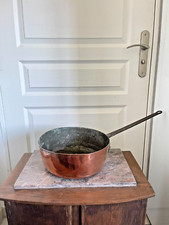 Ancien Grande Casserole Cuivre France Diamètre 29cm 1.9Kg Fer Forgé