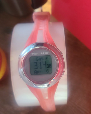 Tech4o Digital Watch w/ Pink Jelly Band