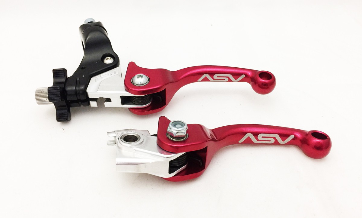 ASV F3 Front Brake Clutch Perch Levers Pair Pack Shorty Red Honda