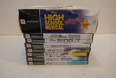 Sing Star , Sing it High School 9 pc Singing Game lot   Sony Playstation 2 PS2