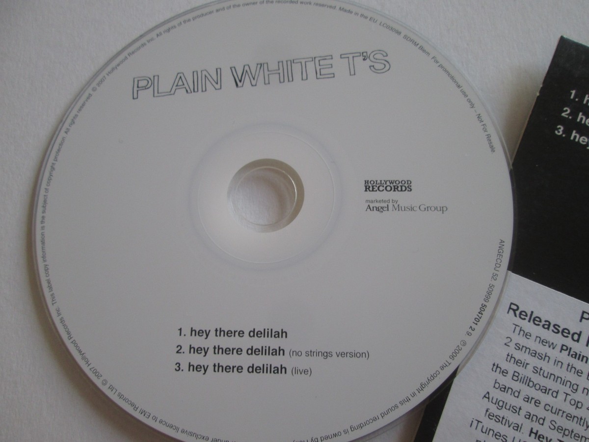 Plain White T's Hey There Delilah Hollywood Records ANGECDJ 52