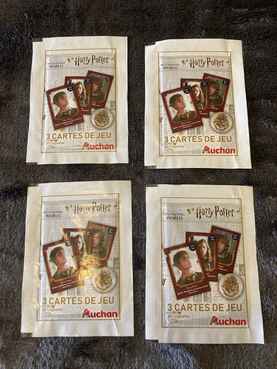 Lot 4 pochettes cartes vignettes Auchan Harry POTTER Wizarding World