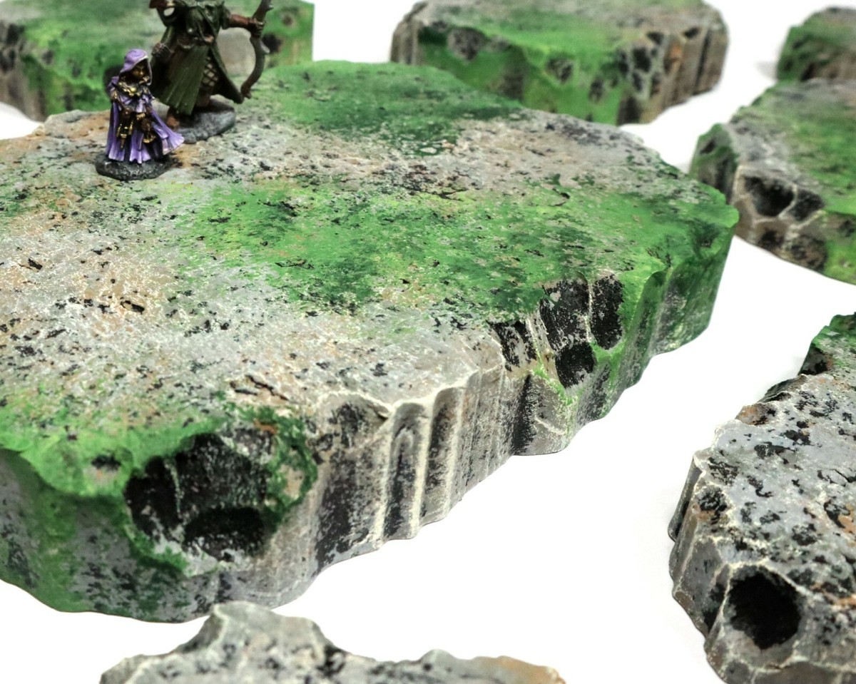 Modular Grassy Stacking Hills (Wargames Terrain Scenery Warhammer