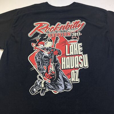 ROCKABILLY REUNION 2017 LAKE HAVASU ARIZONA TEE T SHIRT Mens XL Black