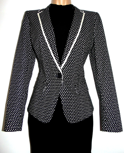 NWT Armani Exchange Black Polka Dot Tailored Blazer Size 2, UK 8, rrp £140